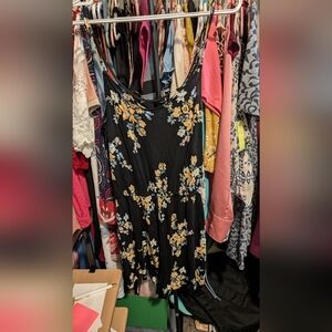 H&M Floral Romper- Black and Yellow